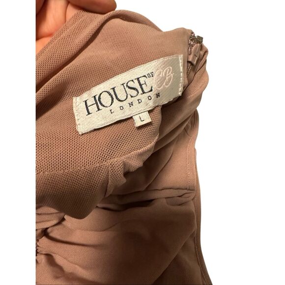 House of CB Bodycon ruched high neck mesh dress - EUC - Picture 6 of 6